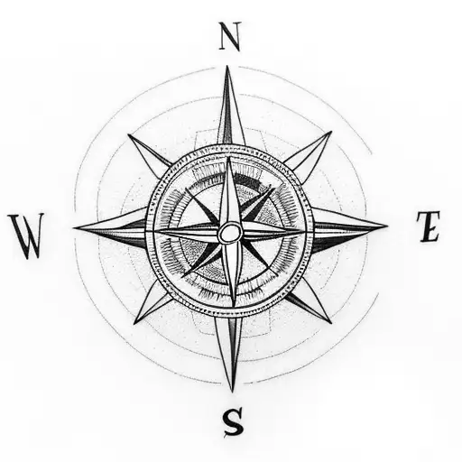 A minimalist tattoo of a compass with a tiny airplane flying over it, symbolizing the client's love for travel. tattoo design idea