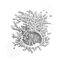 A minimalist tattoo of a scuba diver surrounded by colorful coral reefs, representing the client's passion for diving. tattoo design idea