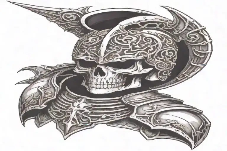 berserk skull knight helmet anime color tattoo design idea