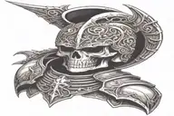 berserk skull knight helmet anime color tattoo design idea