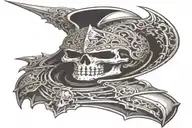 berserk skull knight helmet anime color tattoo design idea