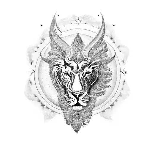 liberta roman godess expressing  freedom, travelling around the world, whith a reference to astro lion  ultra realistic  tattoo design idea