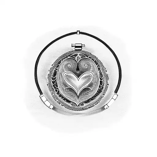 necklace representing love and family tattoo design idea