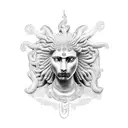 liberta roman godess expressing  freedom, travelling around the world, whith a reference to astro lion  ultra realistic  tattoo design idea