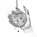 hand full of jewelleries  representing love, freedom, ambitions, family tattoo design idea