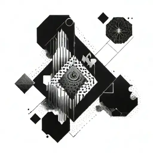 Abstract geometric shapes representing dedication and perseverance tattoo design idea