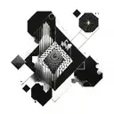 Abstract geometric shapes representing dedication and perseverance tattoo design idea