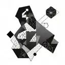 Abstract geometric shapes representing dedication and perseverance tattoo design idea