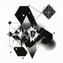 Abstract geometric shapes representing dedication and perseverance tattoo design idea