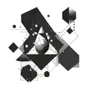 Abstract geometric shapes representing dedication and perseverance tattoo design idea