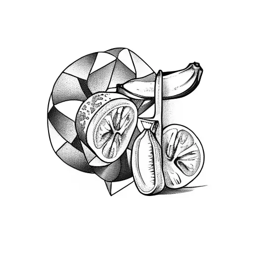 banana on toast tattoo design idea