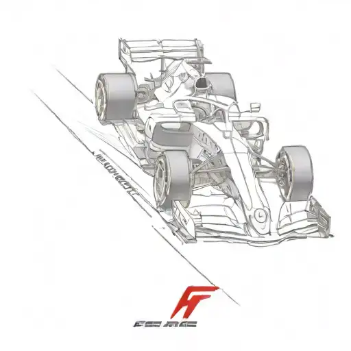A formula 1 ferrari car with a nod to Charles Leclerc tattoo design idea
