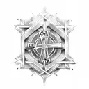   a cross with the words (Deus ubique est)  tattoo design idea