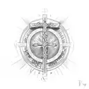   a cross with the words (Deus ubique est)  tattoo design idea