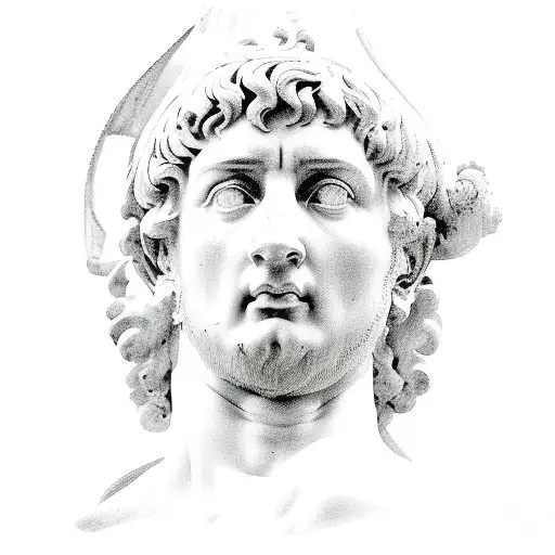 Sketch of famous Roman statue tattoo design idea