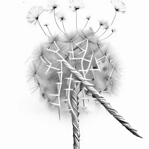 strong winds h cross for t.  and a dandelion tattoo design idea