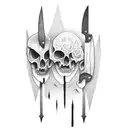 knife gang street tattoo design idea