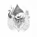 knife gang street tattoo design idea