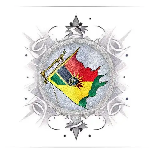 kurdistan sun with imam ali sword tattoo design idea