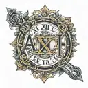 roman numerals of April 4th 2022 tattoo design idea