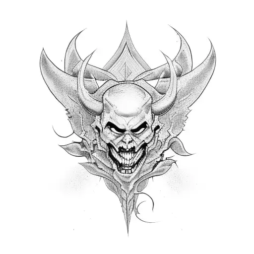 devil vs angel  tattoo design idea