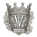 the letter w in crown shape no details tattoo design idea