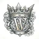 the letter w in crown shape no details tattoo design idea