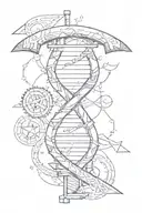 DNA helix with hammer and sickle tattoo design idea