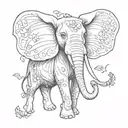 elephant with butterfly wings tattoo design idea