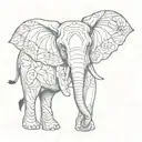 elephant with butterfly wings tattoo design idea