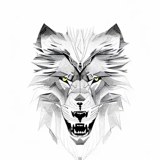 Lion Wolf Eagle  tattoo design idea