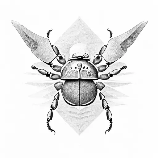 horus beetle tattoo design idea