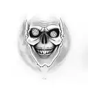 joker skull laughing with a hat tattoo design idea