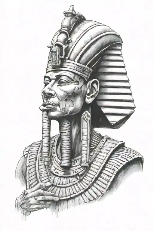 pharaoh french inhaling smoke  tattoo design idea