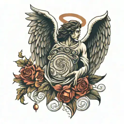 old testament angel tattoo design idea