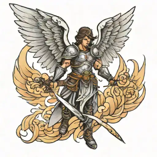 warrior angel   tattoo design idea