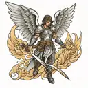 warrior angel   tattoo design idea