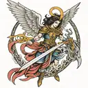 warrior angel   tattoo design idea