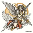 warrior angel   tattoo design idea