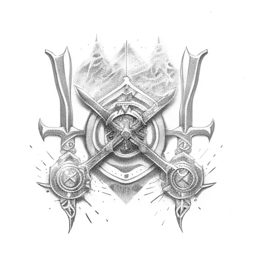 just three swords crusaders  tattoo design idea
