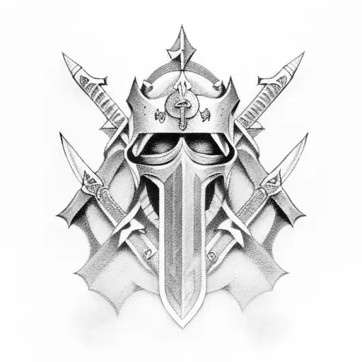 3 swords crusaders tattoo design idea