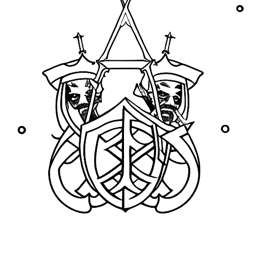 3 swords crusaders tattoo design idea