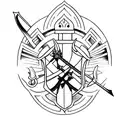 3 swords crusaders tattoo design idea
