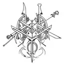 3 swords crusaders tattoo design idea