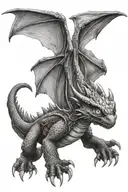 toothless dragon flying tattoo design idea