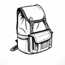 hiking backpack with water bottle and straps tattoo design idea