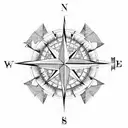 Compass with Mountains and Forest tattoo design idea