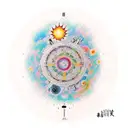 big bang theory which show energy, matter,time tattoo design idea