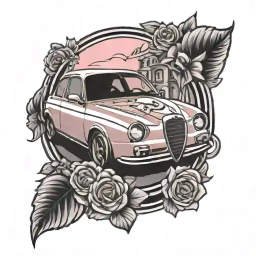 Brittany, Alfa Romeo, pink, tattoo design idea