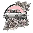 Brittany, Alfa Romeo, pink, tattoo design idea
